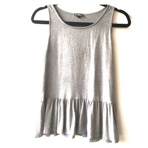 Gray Peplum Sparkle Top