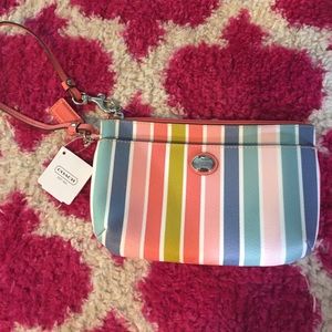 Multi colored Coach Wristlet