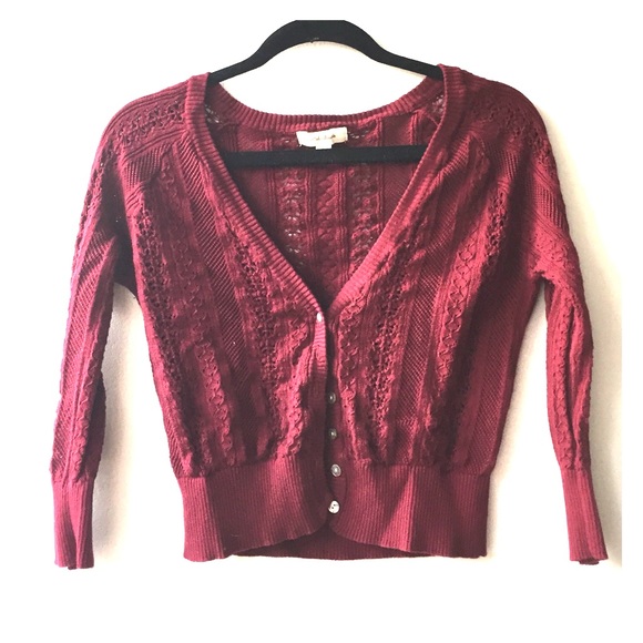 You Had Me at Bordeaux Crop Cardi