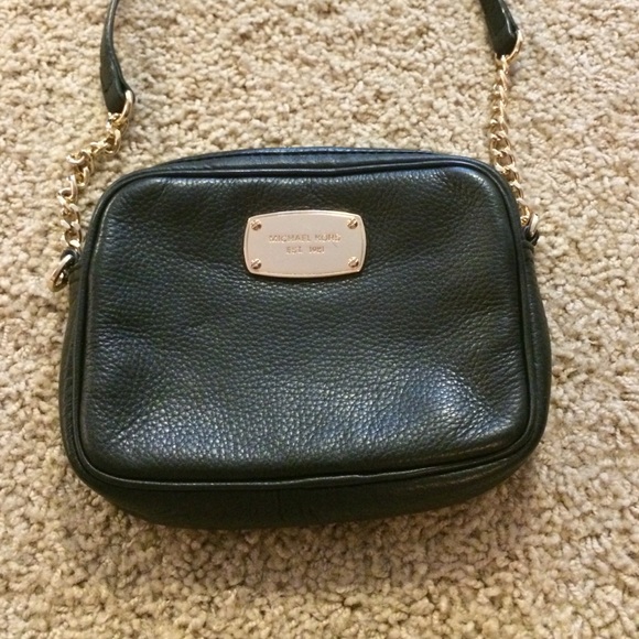 Michael Kors black leather cross body purse