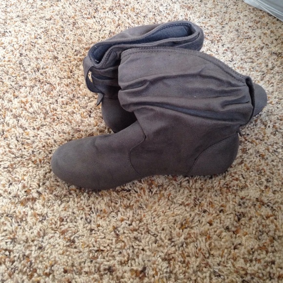 Grey ankle boots
