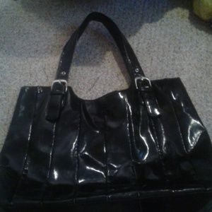 Black Fake Leather Bag