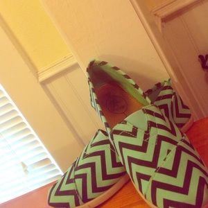 Blue and Black chevron shoes
