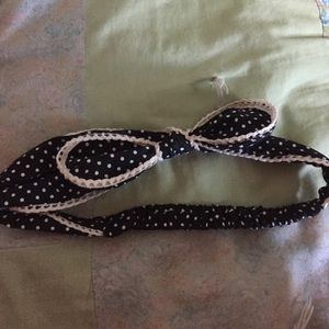 Black & white polka dot bow headband from Claire's