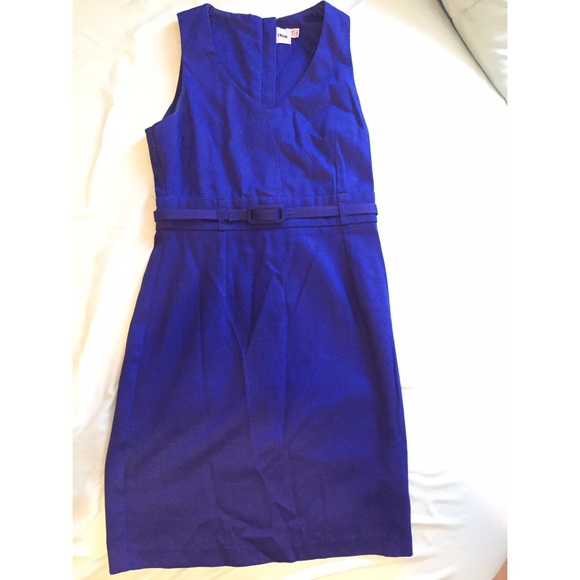 Cobalt Blue Sheath Dress with Belt