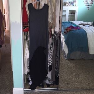 High/low grey shirt dress