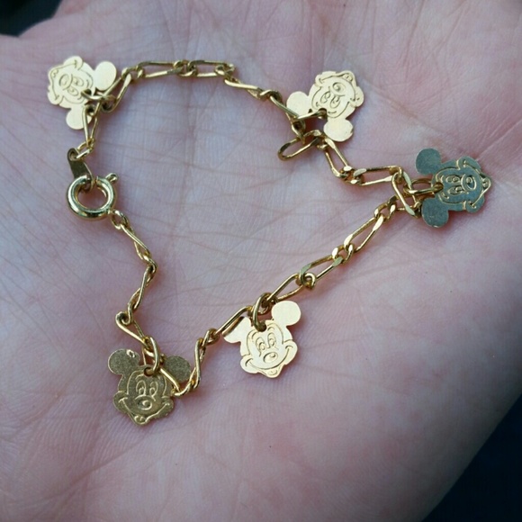 Jewelry | Gold Mickey Mouse Bracelet | Poshmark
