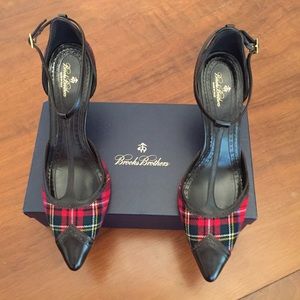 NIB Brooks Brothers tartan plaid t-strap pump