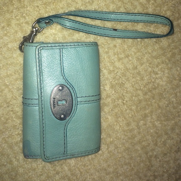turquoise fossil wristlet
