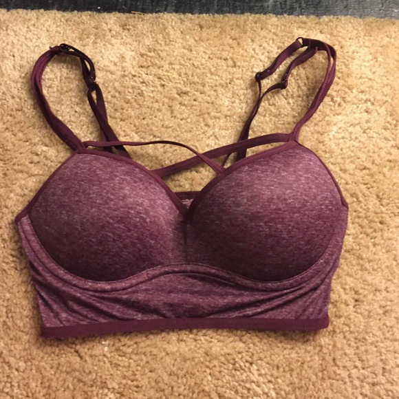 Burgundy strappy bra