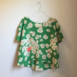 Floral silk top