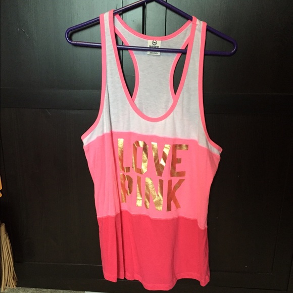 VS Pink with gold writing SZ L