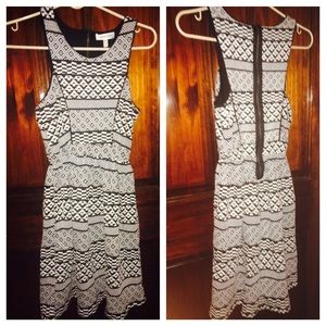 Aztec black and white dress