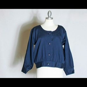 YSL Saint Laurent Rive Gauche vintage navy jacket