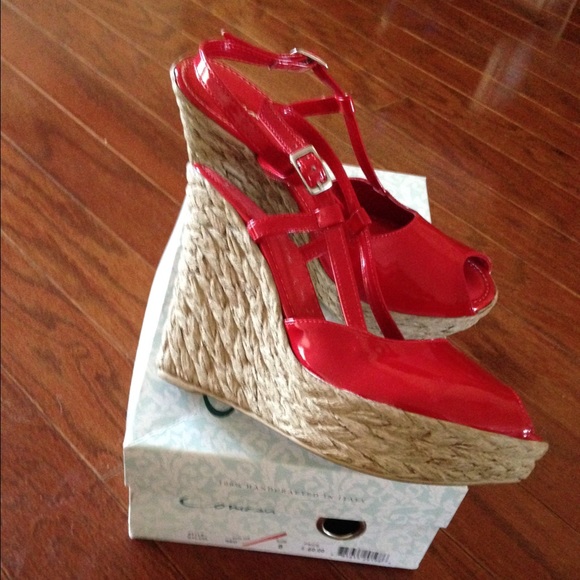 ***REDUCED PRICE Red Contesa Wedge