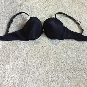 Black Bra with Lace Accents