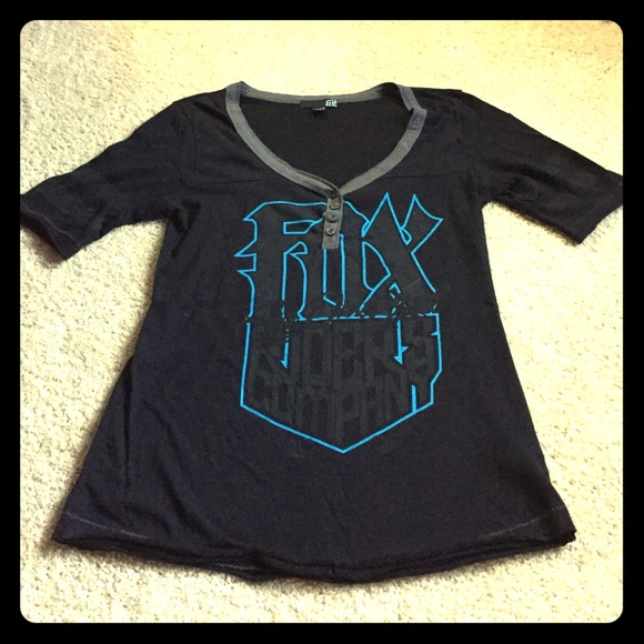 FOX Black Grey and Blue Shirt