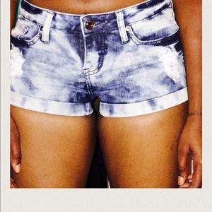 Blue jean washed shorts