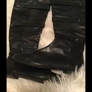 Knee High Black Leather Boots