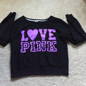 PINK Black and Purple Crew Neck