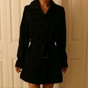 BR petite xs black cotton trench coat.