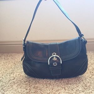 Black leather Coach bag