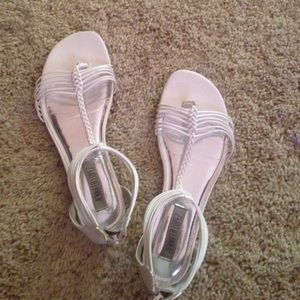 White Braided Sandals