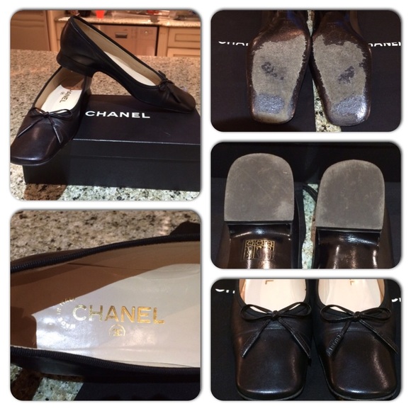 Authentic square toe Chanel shoes