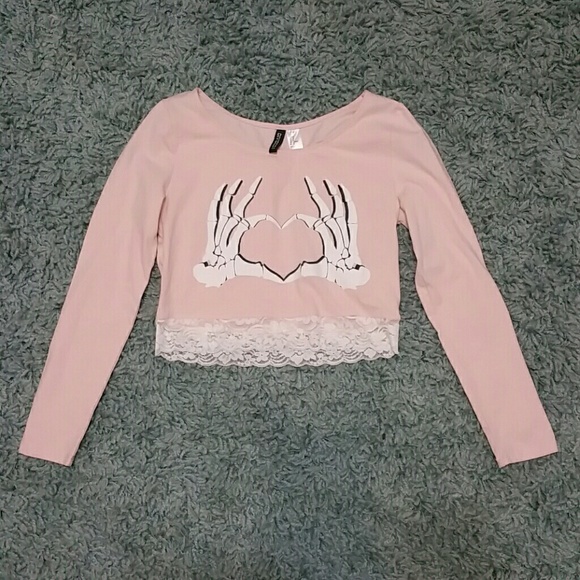 Forever 21 Skeleton Long sleeved Crop top