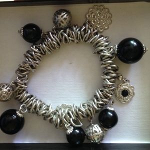 SALE Black and silver-colored bracelet