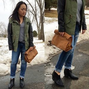Zara brown-bag clutch / crossbody