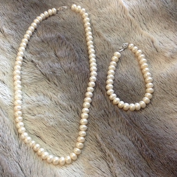 Pearl necklace and bracelet from Macy's