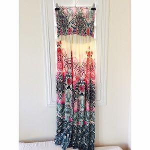 ANGIE strapless maxi dress