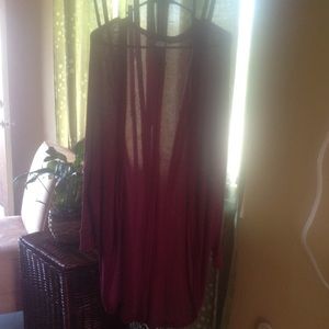 Burgundy bat cardigan