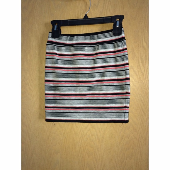 Pink & Gray & Black Pencil Skirt