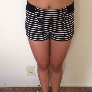 High Waisted Striped Shorts