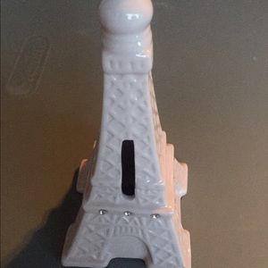 Pink bling Eiffel Tower ceramic bank