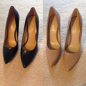 2 pair of Nine West heels- tan & black