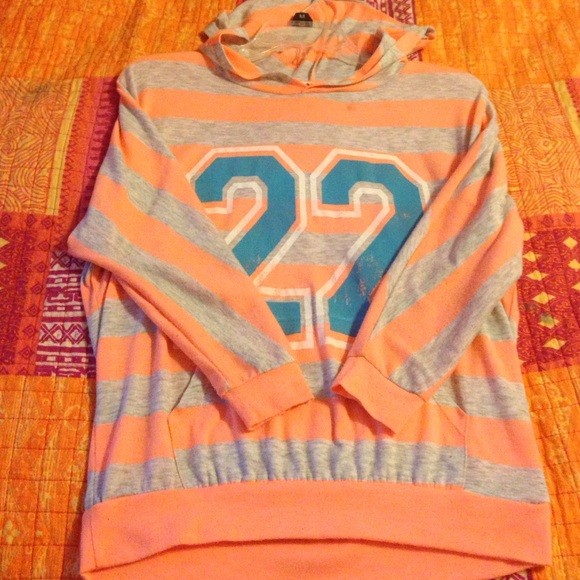 Varsity Style Hoodie 3/4 Sleeves