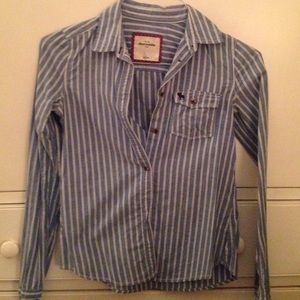 Abercrombie Striped Blue collared shirt!!