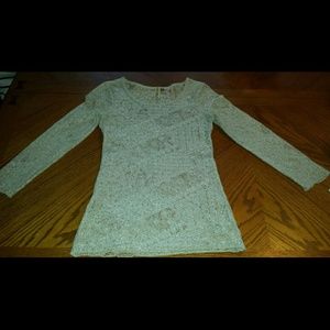 BKE Gorgeous Light Gold/Tan Boho Summer Top