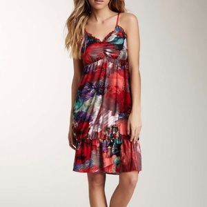 NWT! Ruffle print spaghetti strap dress