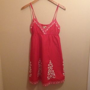 Cute coral embroidered dress LAST CHANCE!