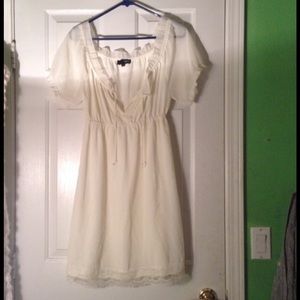 White chiffon and lace dress