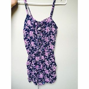 Forever 21 Navy&Purple Floral Romper