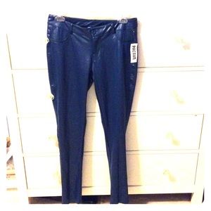 PacSun Blue Pleather Like Jeggins