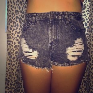 Dark gray cut off shorts by Forever 21