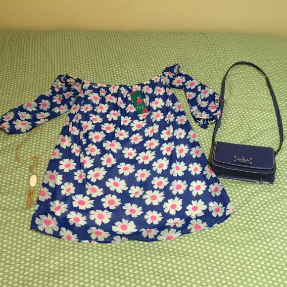 ❌SOLD❌ Adorable Off-the-shoulder Floral Dress - Picture 1 of 3