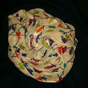 Scarf; multicolor birds infinity