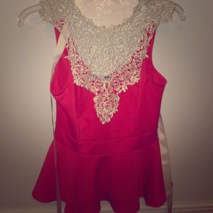 Very cute peplum top. Peach color. Small. $15